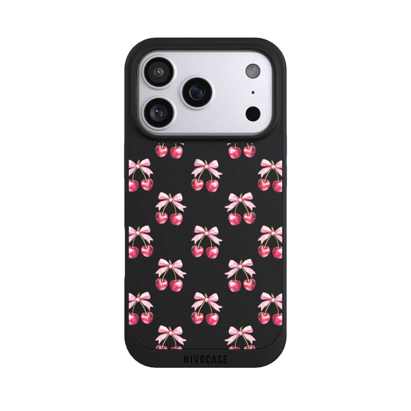 iPhone 17 Pro NIVOpure Cherry Bow Pattern Transparent with AI