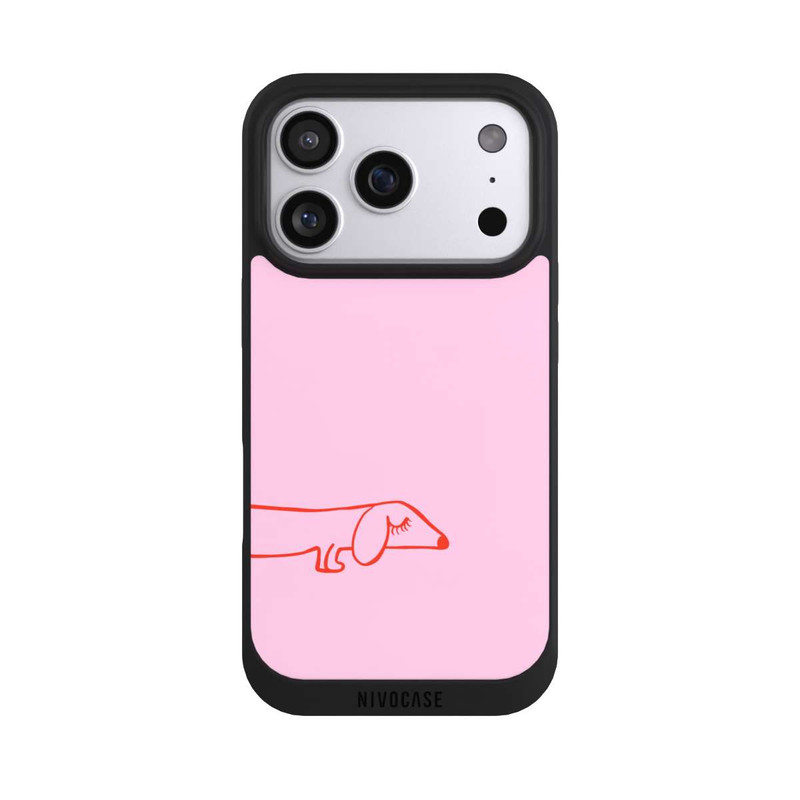 iPhone 17 Pro NIVOpure Dachshund Illustration Pink