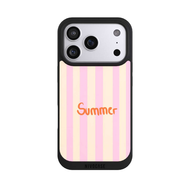 iPhone 17 Pro NIVOpure Summer- Rosa und Orange Streifen Hintergrund