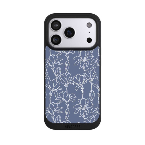 Apple iPhone 17 Pro NIVOpure Flower Silhouettes on Blue