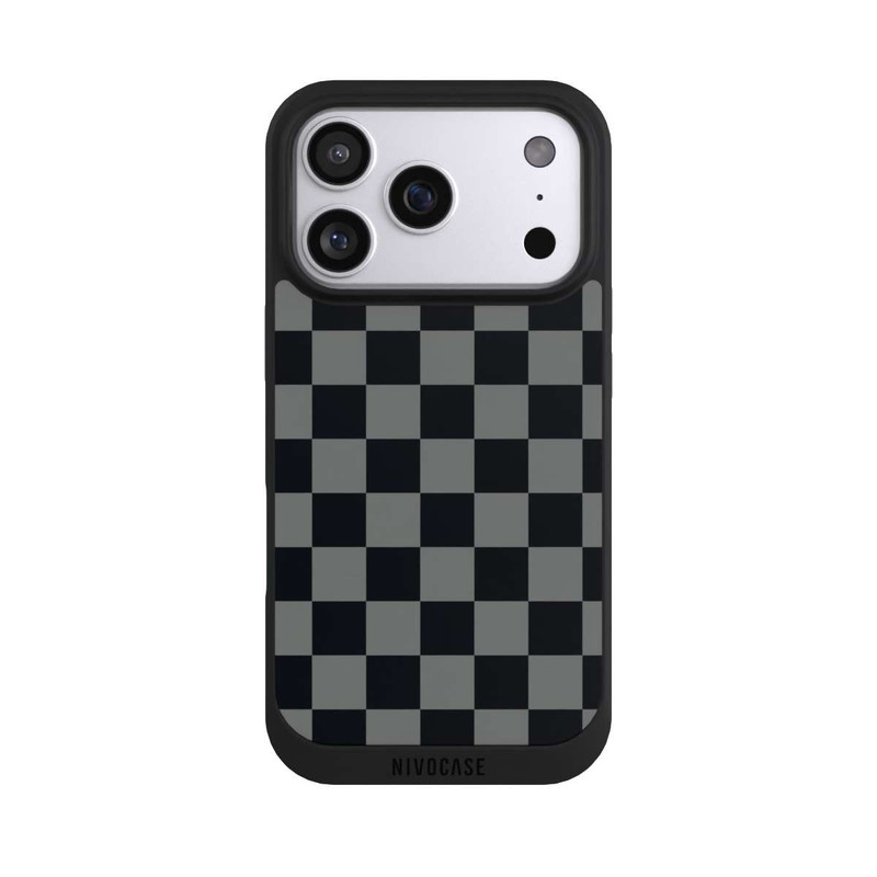 iPhone 17 Pro NIVOpure Checked Pattern Black Grey
