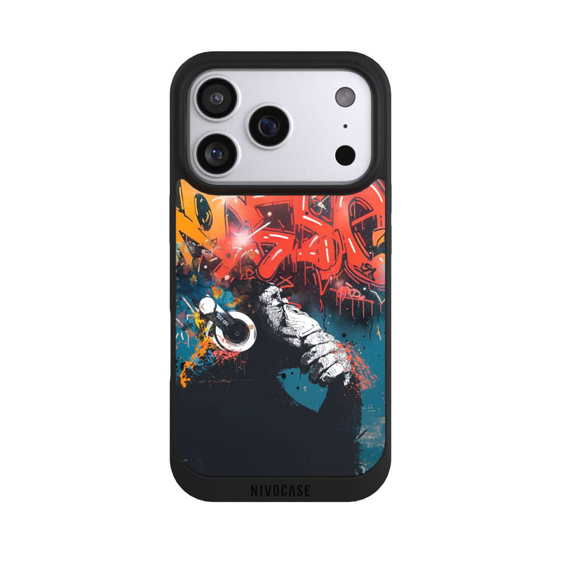 iPhone 17 Pro NIVOpure Affe Stereo Kopfhörer Graffiti Street Art