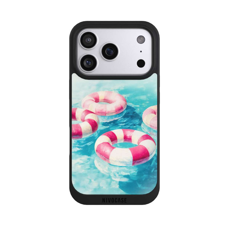 iPhone 17 Pro NIVOpure Striped Swim Rings in The Pool