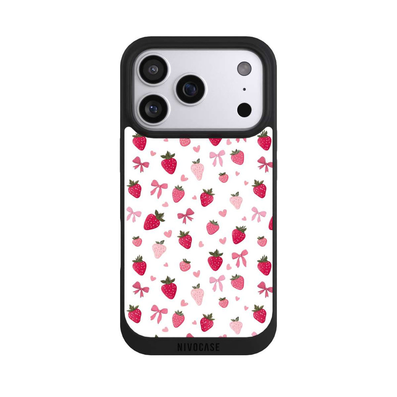 iPhone 17 Pro NIVOpure Strawberry Ribbon Pattern Pink