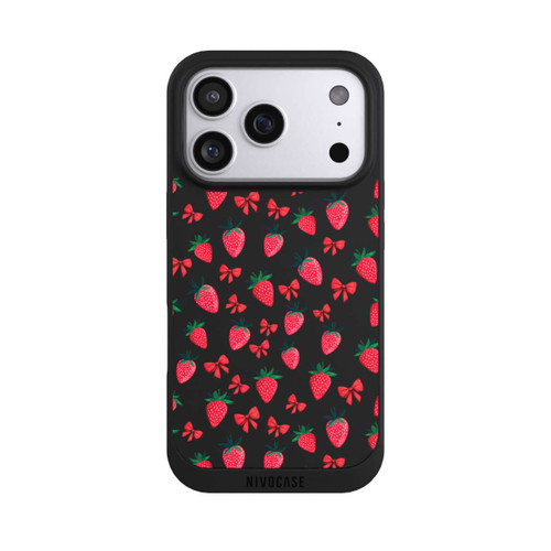 Apple iPhone 17 Pro NIVOpure Strawberry Heart Ribbon Pattern Transparent