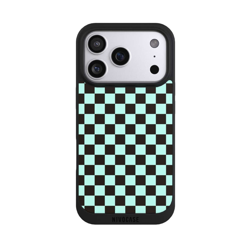 iPhone 17 Pro NIVOpure Checked Pattern Blue Brown