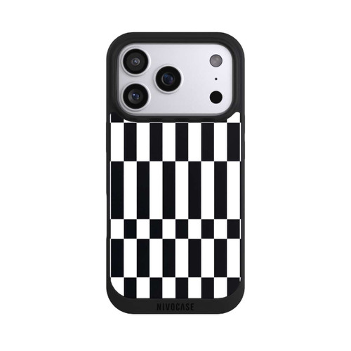 Apple iPhone 17 Pro NIVOpure Checked Abstract Bold Black and White Color Block