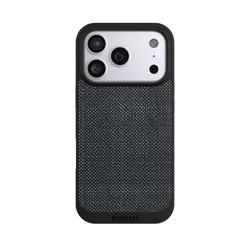 iPhone 17 Pro NIVOpure Tissu Noir Abstrait