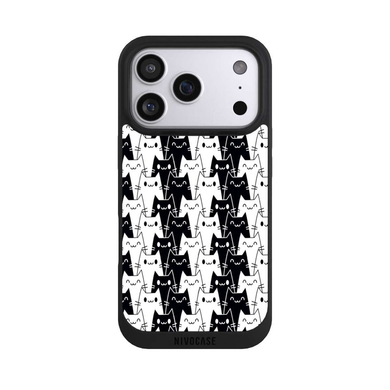 iPhone 17 Pro NIVOpure Katzentapete Schwarz Weiß