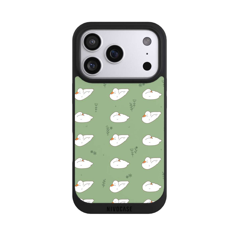 iPhone 17 Pro NIVOpure Cartoon Duck Pattern Green
