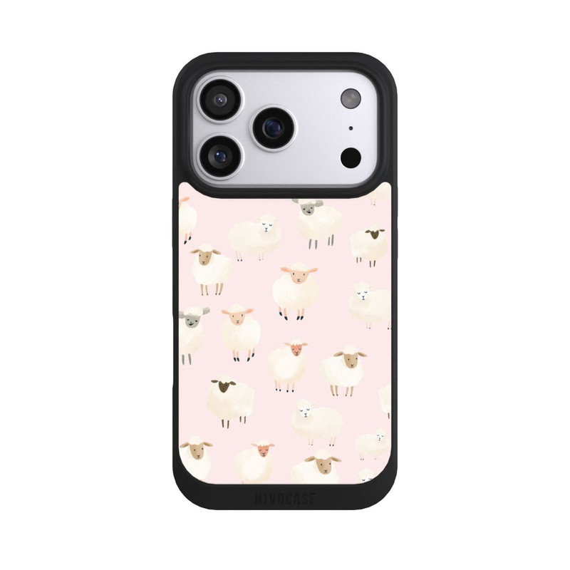 iPhone 17 Pro NIVOpure Motif mouton rose clair avec IA