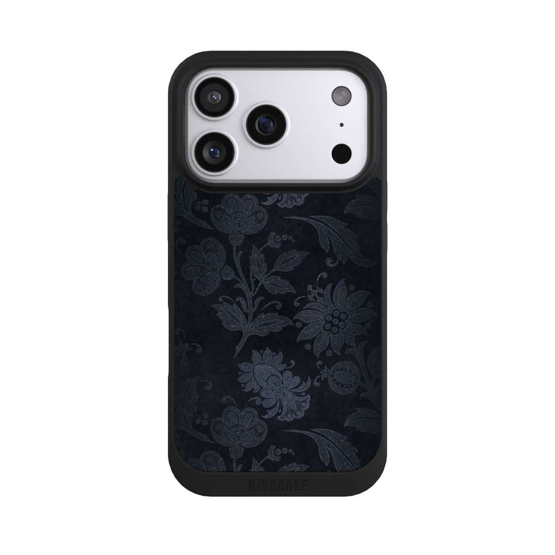 iPhone 17 Pro NIVOpure  Silberne Blumen auf Samt
