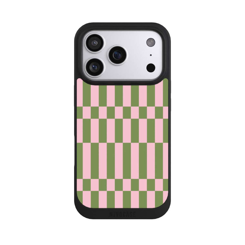 iPhone 17 Pro NIVOpure Thème à Carreaux Sauge et Rose