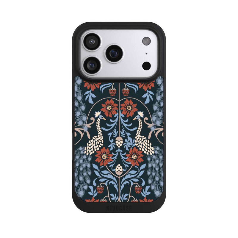 iPhone 17 Pro NIVOpure Vintage Peacock Garden Arts and Crafts Floral Dark