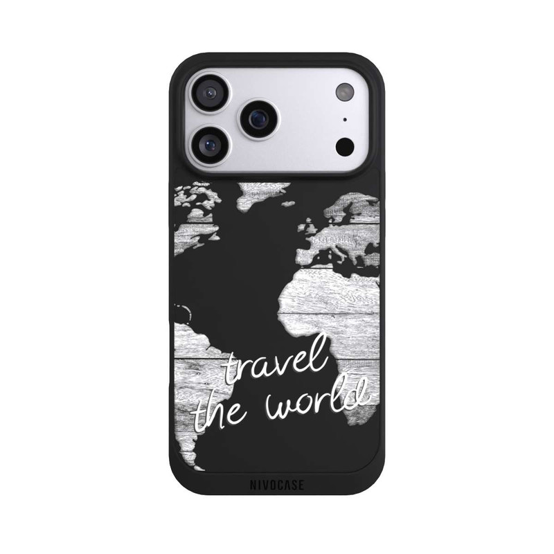 iPhone 17 Pro Max NIVOpure Worldmap Wood Transparent