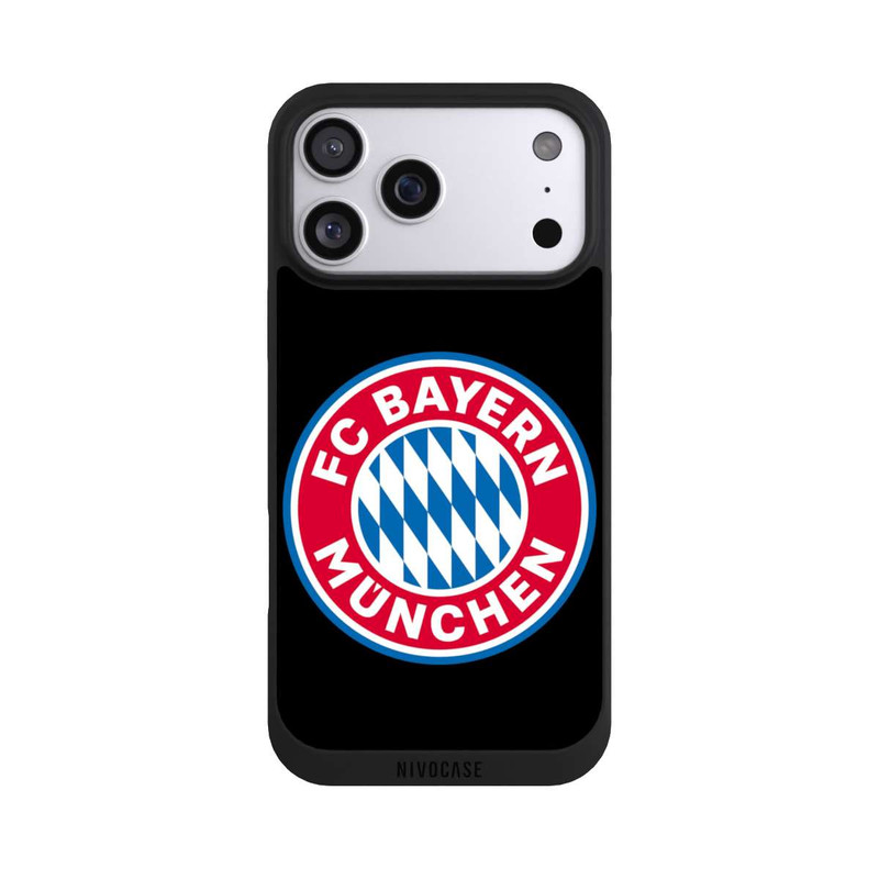 iPhone 17 Pro Max NIVOpure Logo FCB sur fond noir