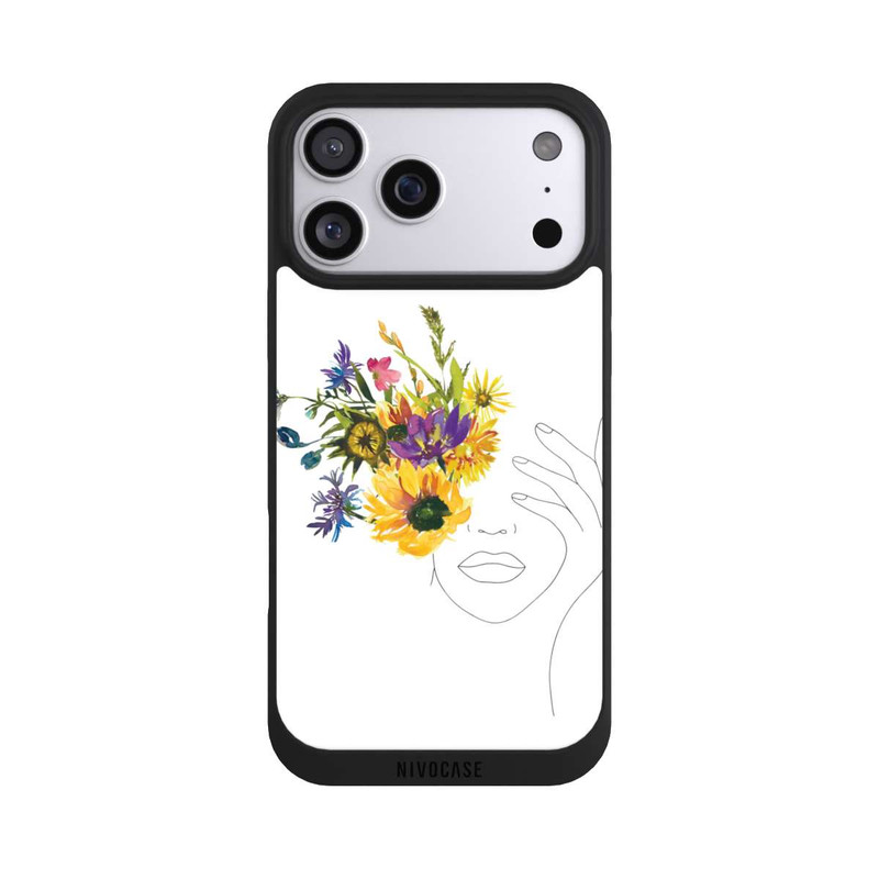 iPhone 17 Pro Max NIVOpure Line Art Frau Sonnenblumen