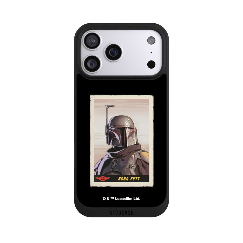 iPhone 17 Pro Max NIVOpure Boba Fett Badges Schwarzer Hintergrund