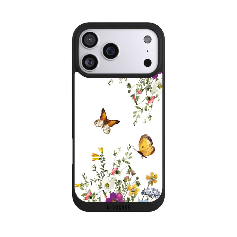 iPhone 17 Pro Max NIVOpure Schmetterlinge und bunte Blumen
