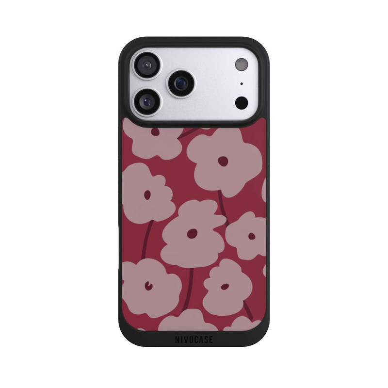 iPhone 17 Pro Max NIVOpure Fleurs Minimalistes Bordeaux