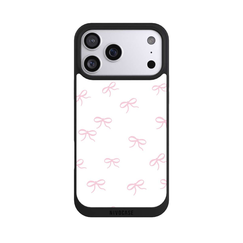 iPhone 17 Pro Max NIVOpure Bows Pink White Pattern Ribbons