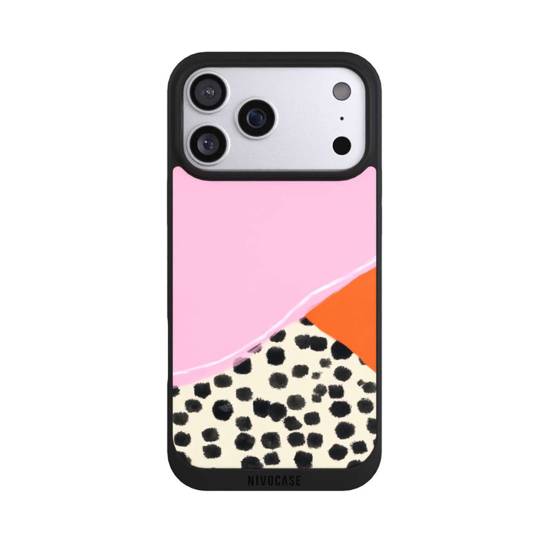 iPhone 17 Pro Max NIVOpure Pink and Orange Modern Art with Dots