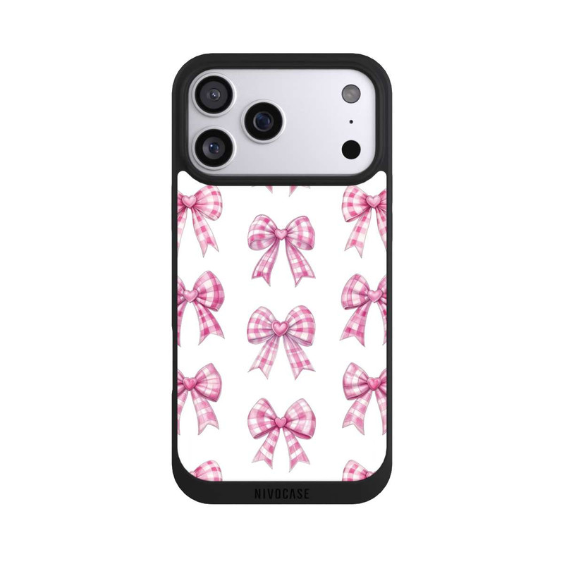 iPhone 17 Pro Max NIVOpure Pink Gingham Hearts and Bows