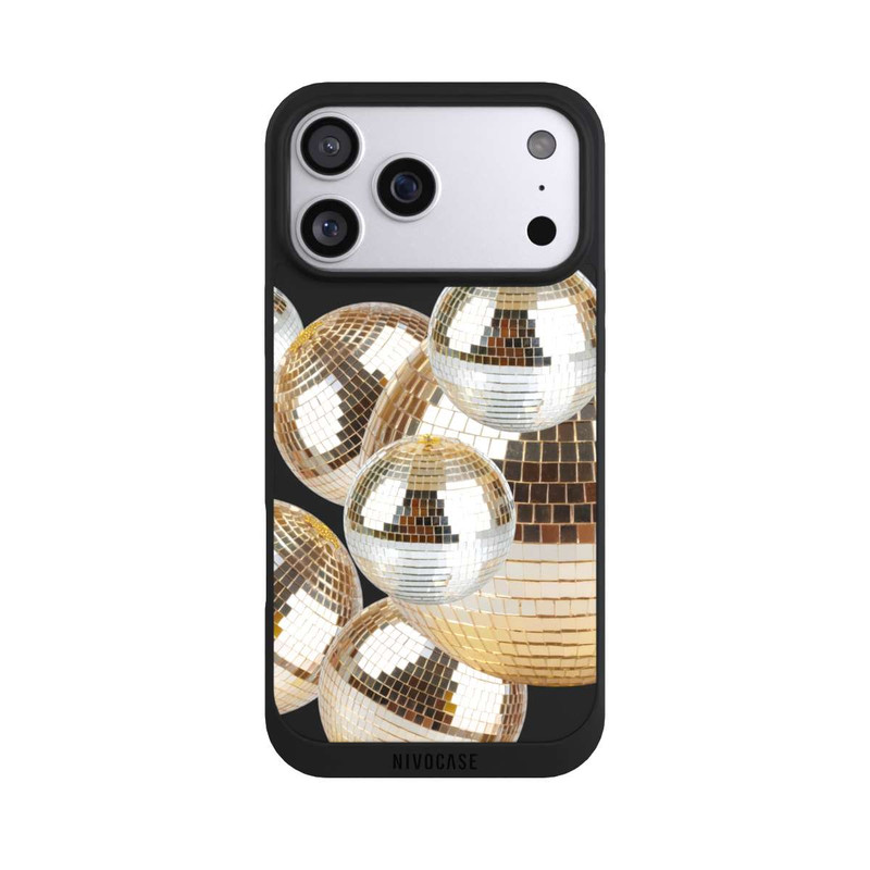 iPhone 17 Pro Max NIVOpure Disco Ball Party Gold Transparent with AI