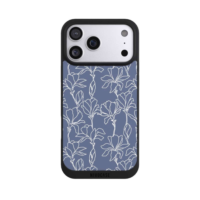 iPhone 17 Pro Max NIVOpure Flower Silhouettes on Blue