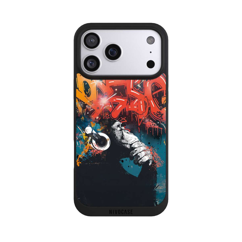 iPhone 17 Pro Max NIVOpure Affe Stereo Kopfhörer Graffiti Street Art