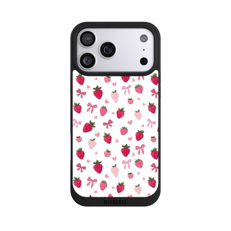 iPhone 17 Pro Max NIVOpure Strawberry Ribbon Pattern Pink