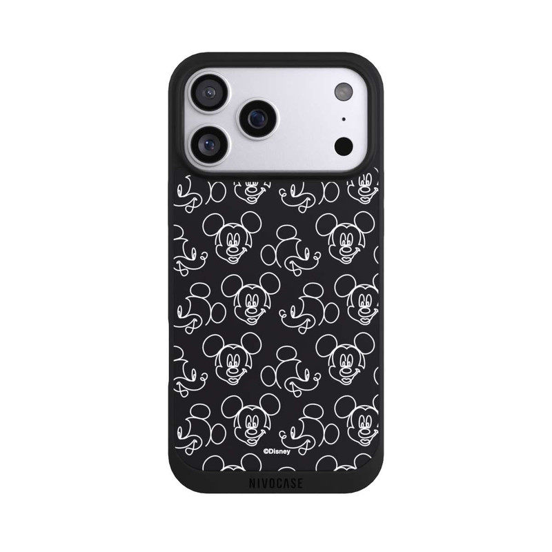 iPhone 17 Pro Max NIVOpure Disney Mickey Faces Black Line Art Pattern