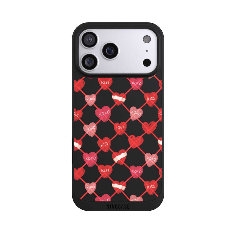 iPhone 17 Pro Max NIVOpure Herz Muster XOXO Rot