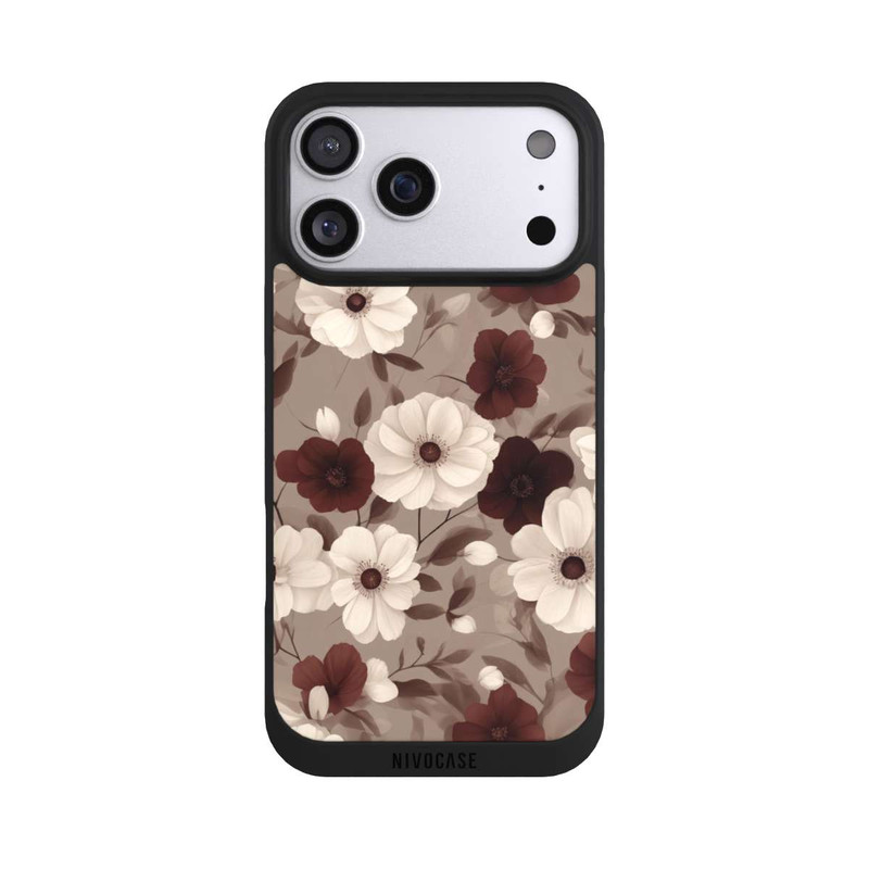 iPhone 17 Pro Max NIVOpure Negative Flower Bordeaux White with AI