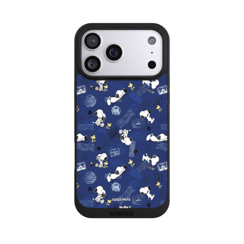 Apple iPhone 17 Pro Max NIVOpure Peanuts Travel Stamps Pattern Blue