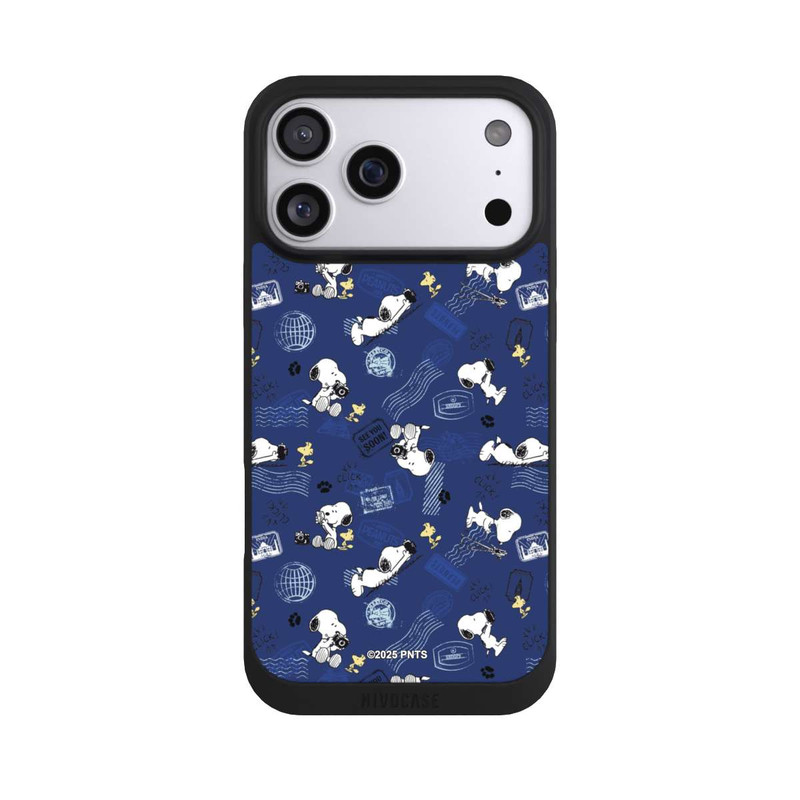 iPhone 17 Pro Max NIVOpure Peanuts Travel Stamps Pattern Blue