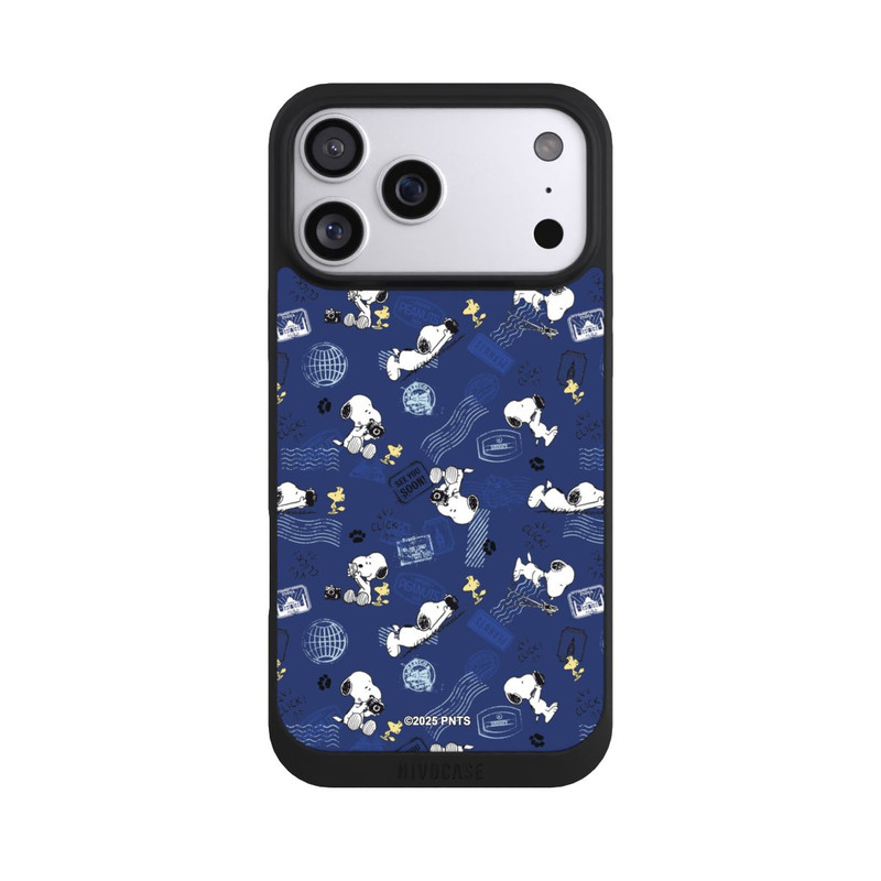 iPhone 17 Pro Max NIVOpure Peanuts Travel Stamps Pattern Blue