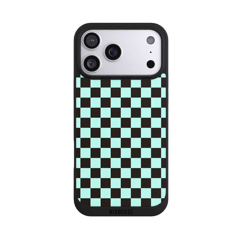 iPhone 17 Pro Max NIVOpure Checked Pattern Blue Brown