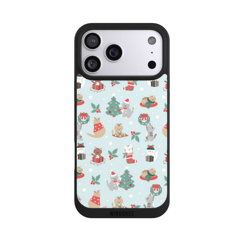 iPhone 17 Pro Max NIVOpure festliche Katzen im Winterwunderland