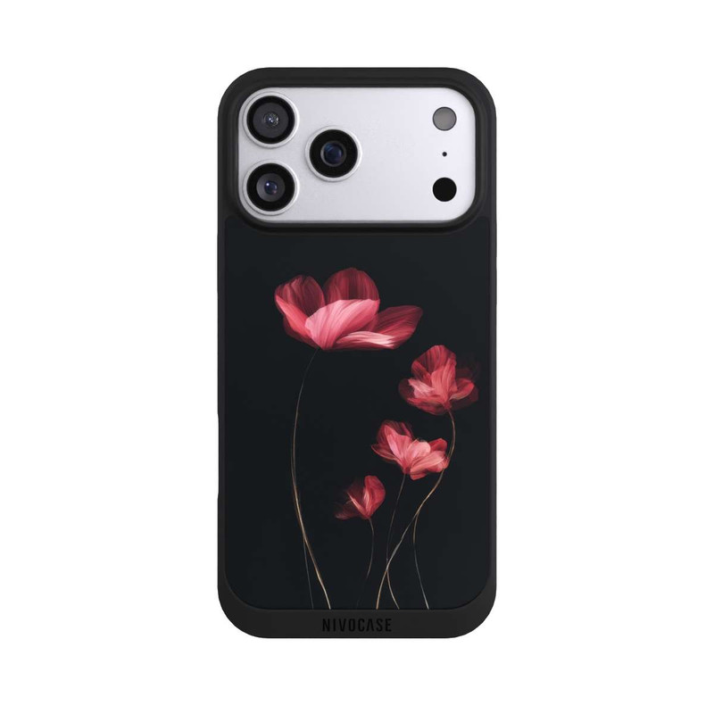 iPhone 17 Pro Max NIVOpure Fleurs Bordeaux Noires