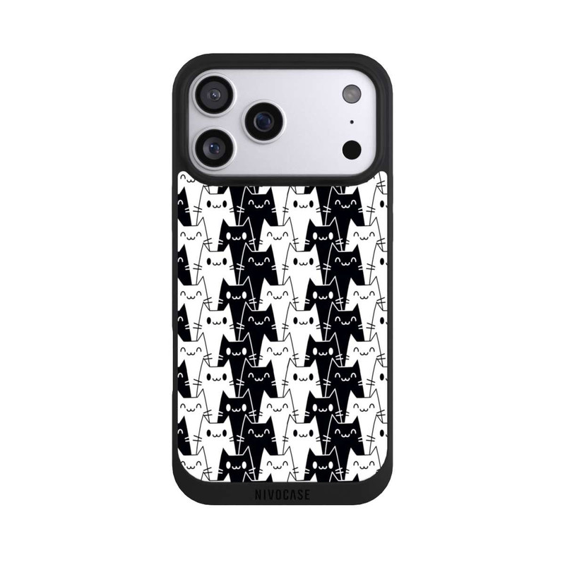 iPhone 17 Pro Max NIVOpure Katzentapete Schwarz Weiß