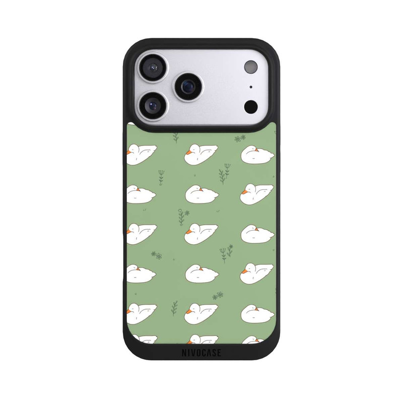 iPhone 17 Pro Max NIVOpure Cartoon Duck Pattern Green