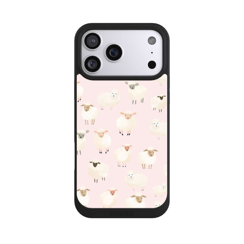 iPhone 17 Pro Max NIVOpure Motif mouton rose clair avec IA