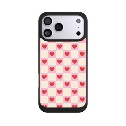 Apple iPhone 17 Pro Max NIVOpure Cœurs à Carreaux Roses Saint-Valentin