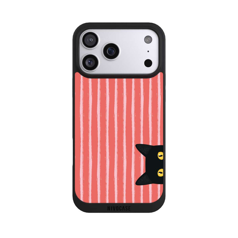 iPhone 17 Pro Max NIVOpure Black Cat on Orange Stripes