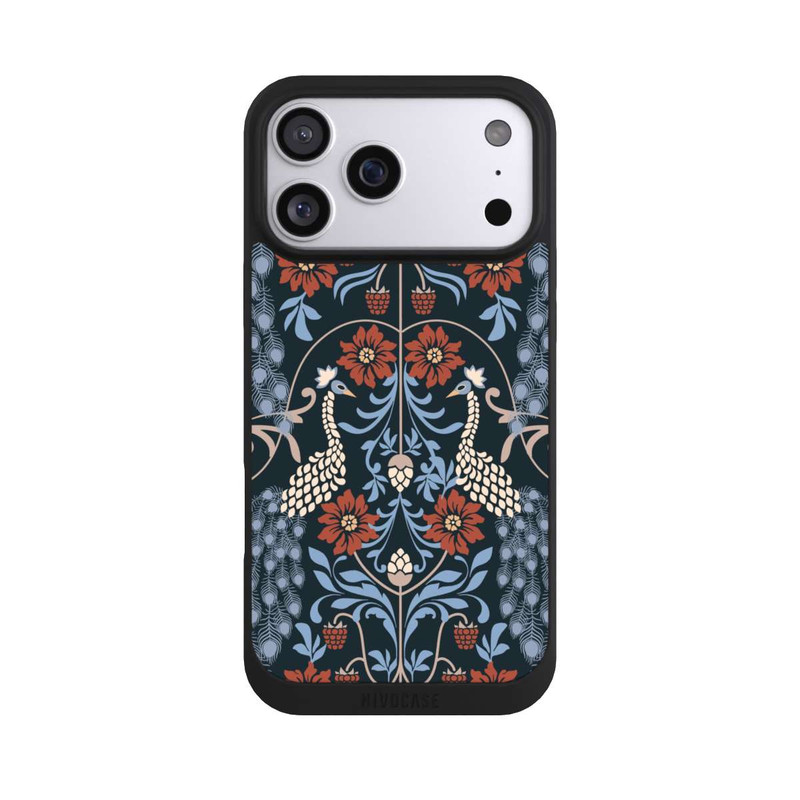iPhone 17 Pro Max NIVOpure Vintage Peacock Garden Arts and Crafts Floral Dark