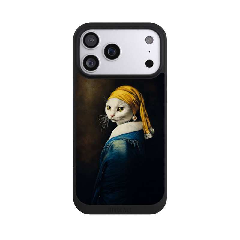 iPhone 17 Pro Max NIVOpure Girl with pearl earring as a white cat with AI