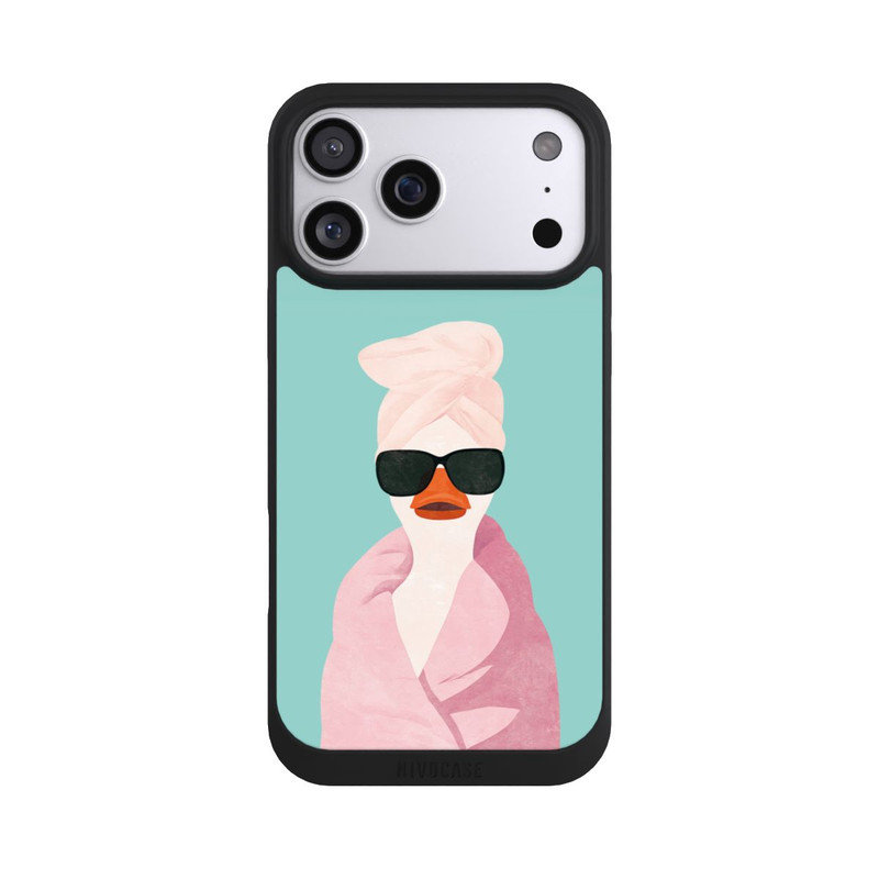 iPhone 17 Pro Max NIVOpure Turquoise Duck Wearing a Turban with AI