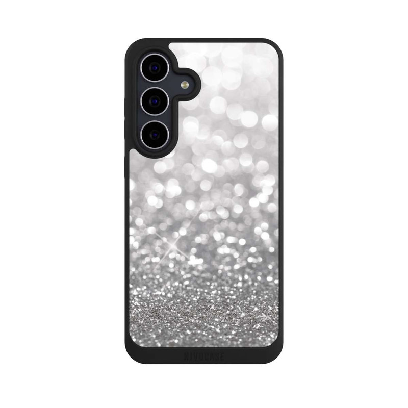 Galaxy S25 FE NIVOpure Pluie de Paillettes Argentées Look