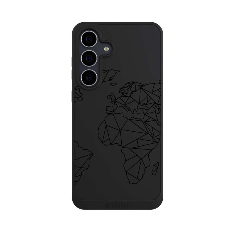 Galaxy S25 FE NIVOpure Polygon Map Black transparent